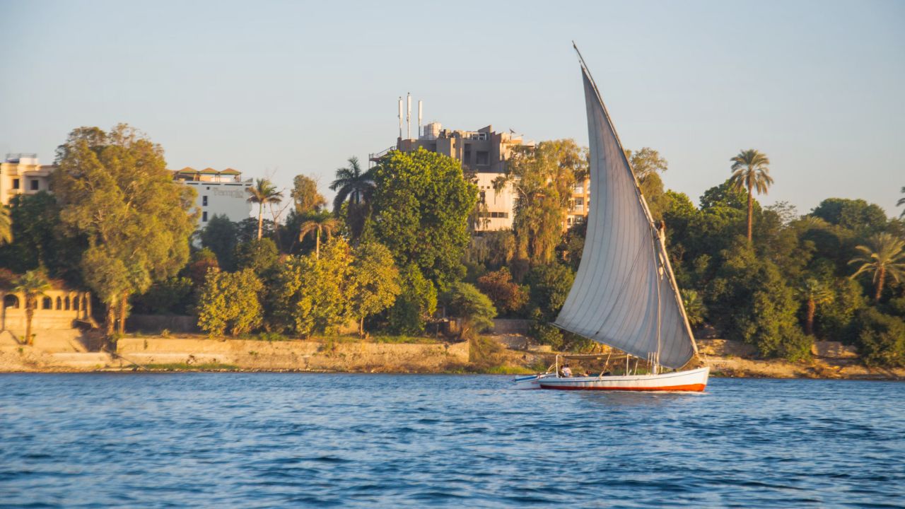 Nile River Cruise with temples in the background